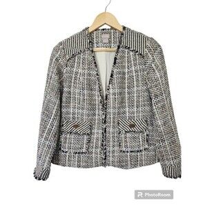 Chico's Black and White Tweed Blazer